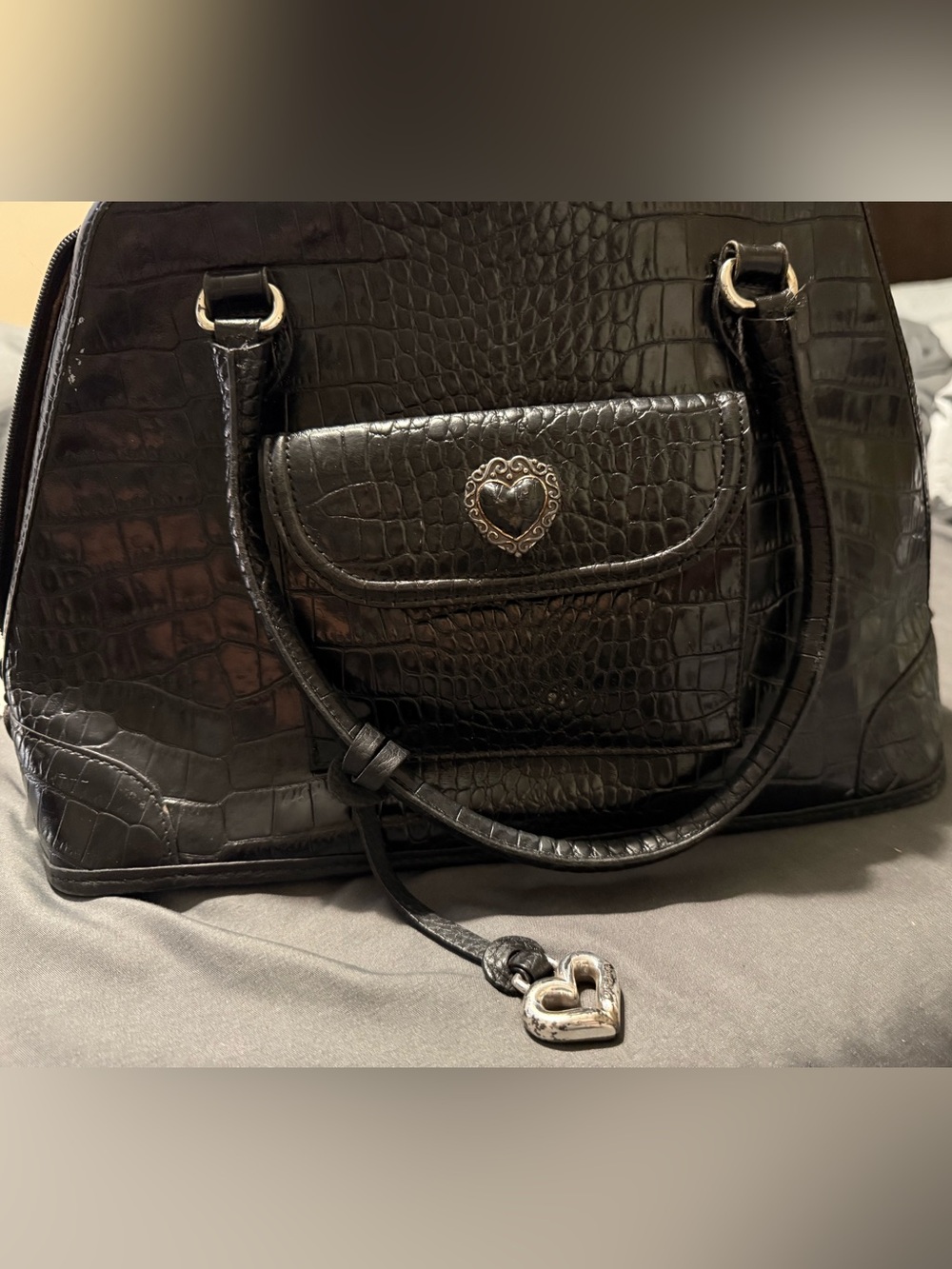 BRIGHTON Vintage Croc-Embossed Purse